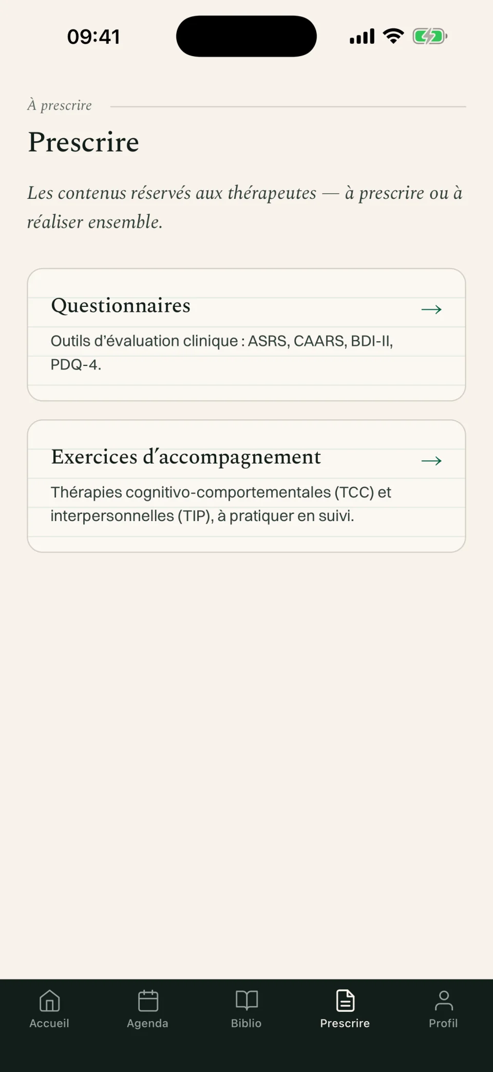Catalogue clinique