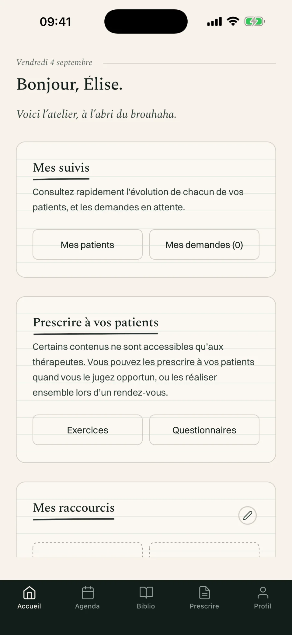 L'accueil soignant : patients et bibliothèque clinique